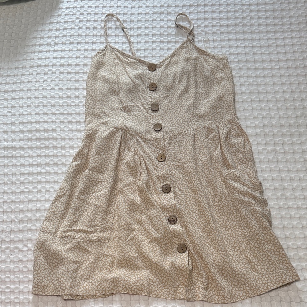 Ocean Drive Beige Patterned Mini Dress